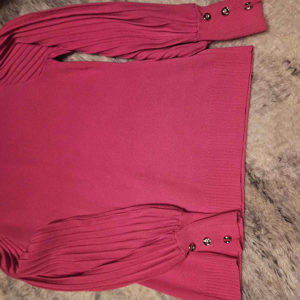 Elegant Pink Sweater with Button Details